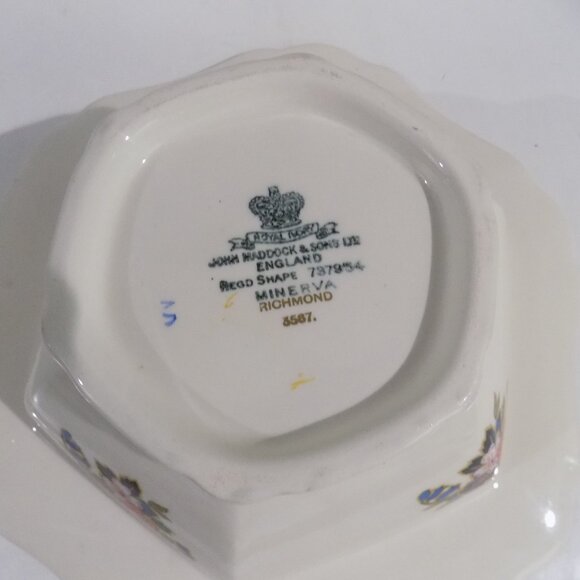 John Maddock & Sons Hexagonal Serving Bowl Minerva Richmond England - Picture 7 of 10